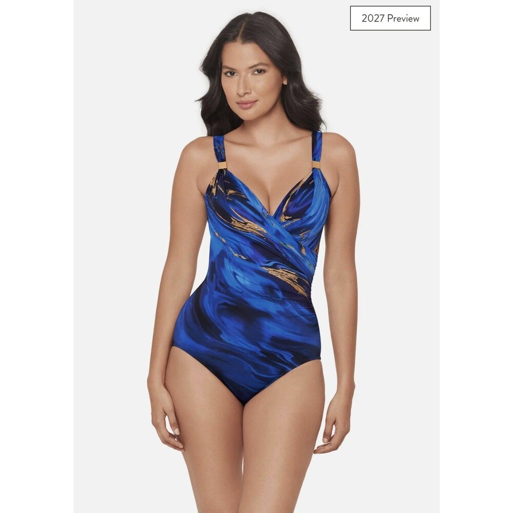 Miraclesuit Sz 16 Stellar Nova Siren‎ One Piece Swimsuit Blue Multi NWT